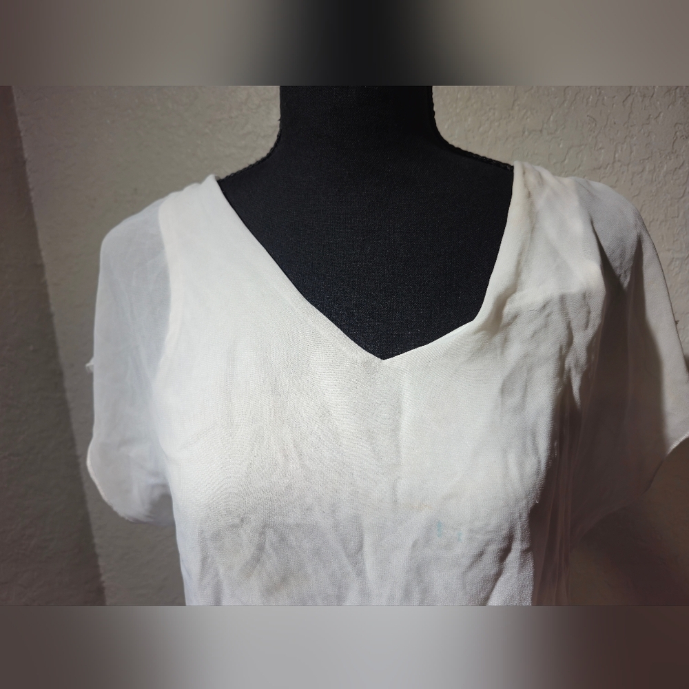 Sweet Storm Black And White Pencil Skirt Dress Womens Small Ruffle Top image 4